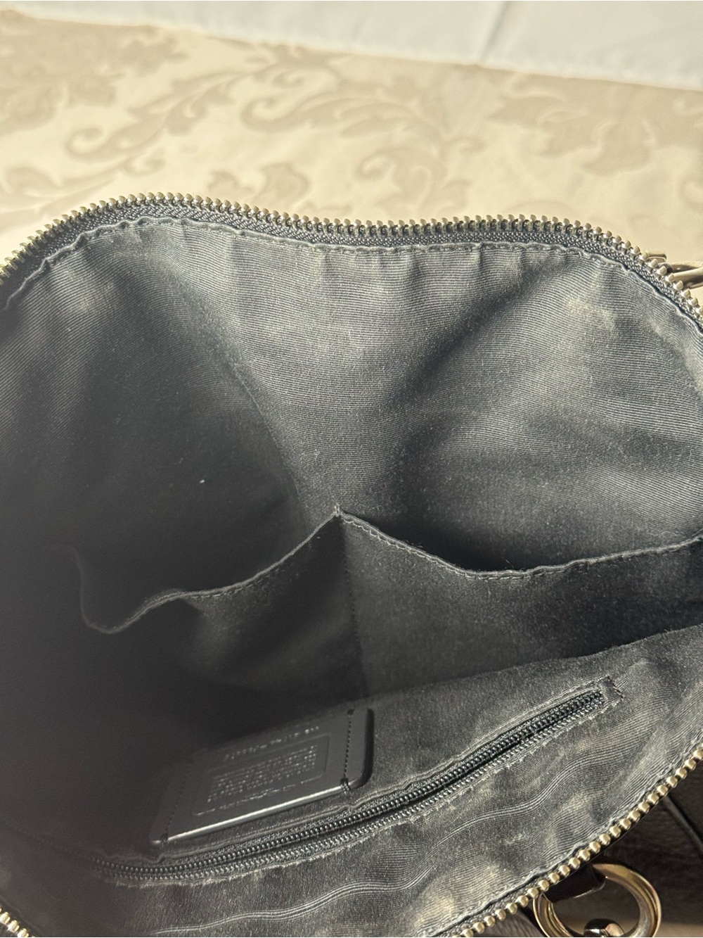 Coach Kelsey F36675 Black Pebbled Leather Satchel Crossbody Bag - Picture 13 of 16
